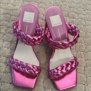 Dolce Vita Pink Heeled Braided Shoes